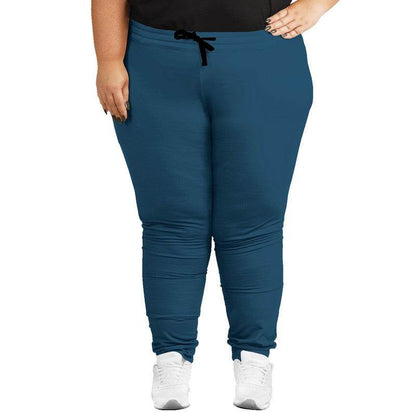 Dark Muted Blue Joggers PLUS (B-MU-DA) - Woman Front PLUS