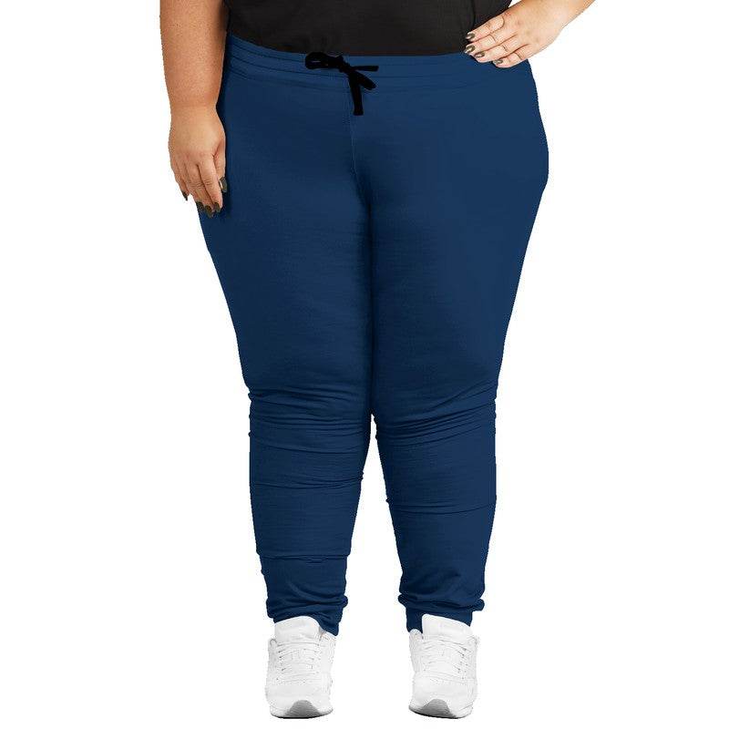 Dark Muted Blue Joggers PLUS (IB2-MU-DA) - Woman Front PLUS