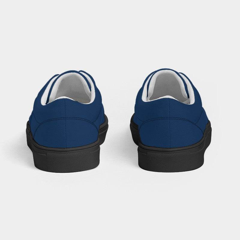Dark Muted Blue Men's Canvas Sneakers (IB2-MU-DA) - Back