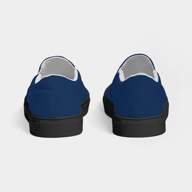 Dark Muted Blue Women's Slip-On Canvas Sneakers (IB2-MU-DA) - Back