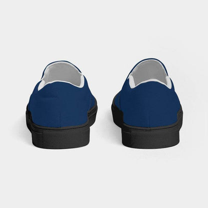 Dark Muted Blue Women's Slip-On Canvas Sneakers (IB2-MU-DA) - Back