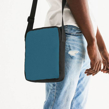 Dark Muted Cyan Messenger Pouch (BC2-MU-DA) - Man Side CloseUp