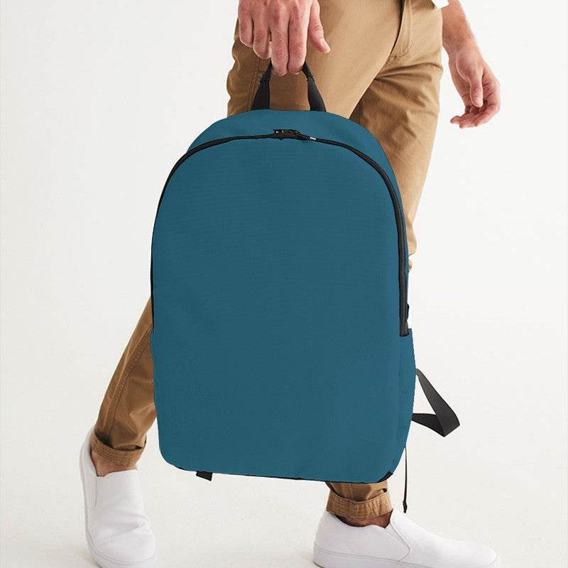 Dark Muted Cyan Waterproof Backpack (BC2-MU-DA) - Man Holding CloseUp