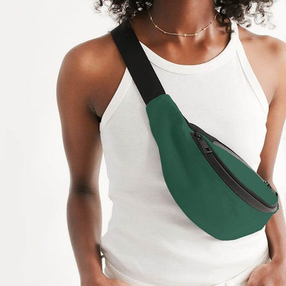 Dark Muted Green Belt Bag (BGG2-MU-DA) - Woman Front CloseUp