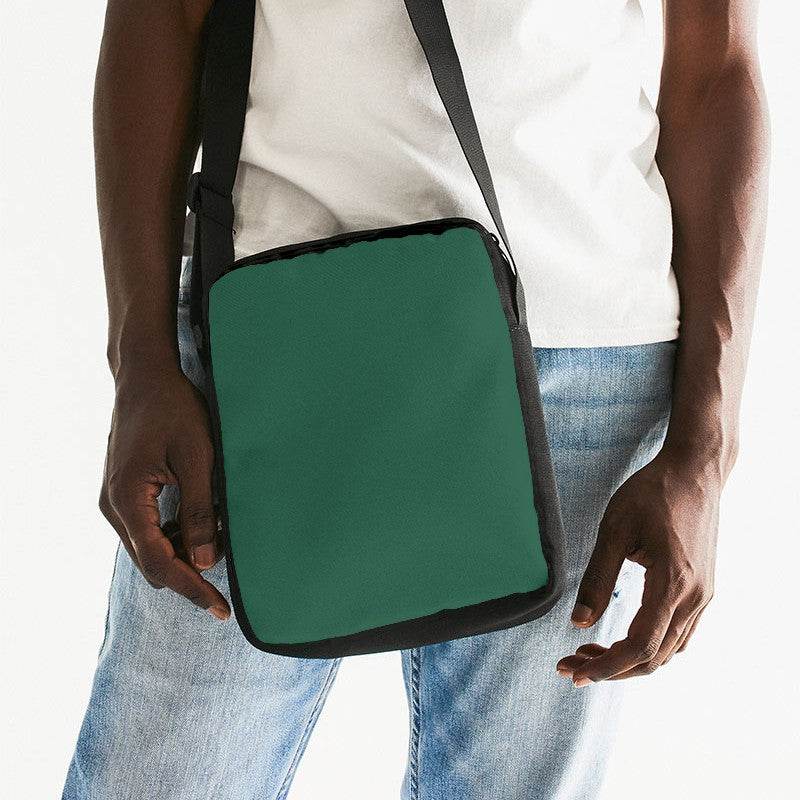 Dark Muted Green Messenger Pouch (BGG2-MU-DA) - Man Front CloseUp
