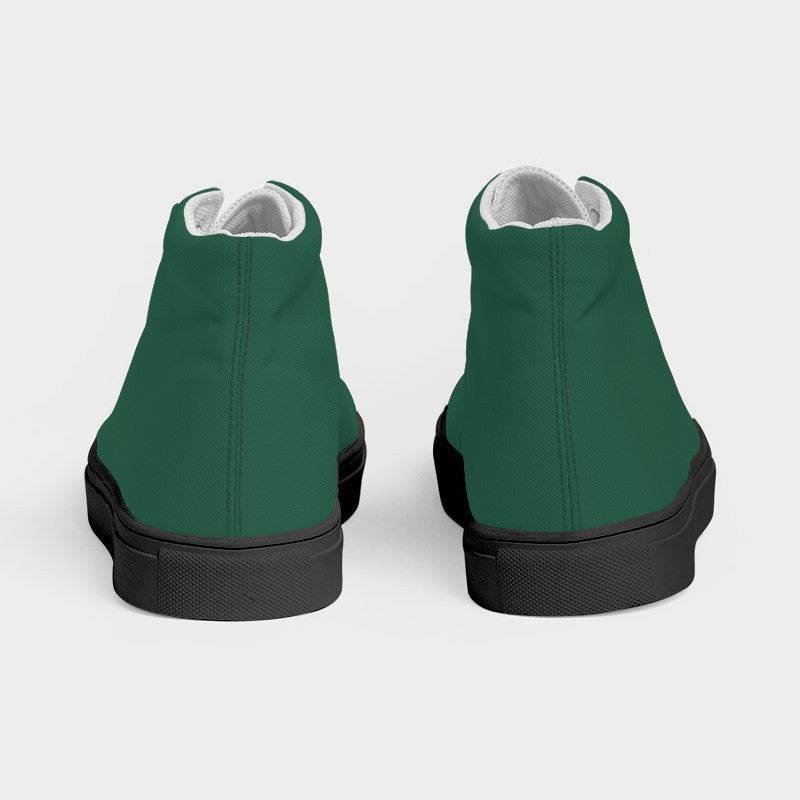 Dark Muted Green Women's High-Top Canvas Sneakers (BGG2-MU-DA) - Back
