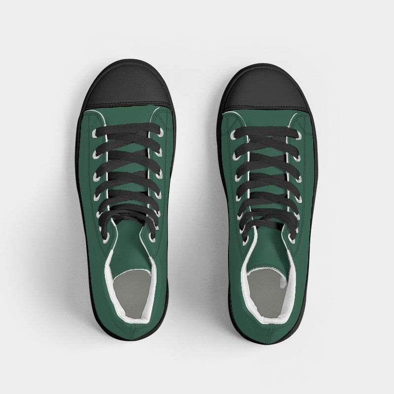 Dark Muted Green Women's High-Top Canvas Sneakers (BGG2-MU-DA) - Top