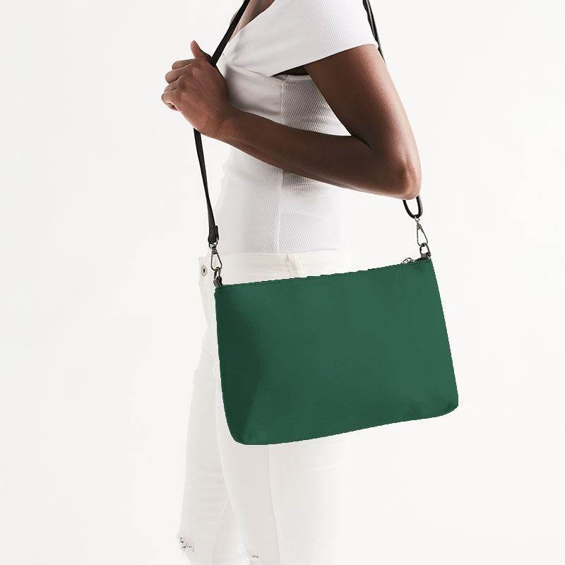 Dark Muted Green Zip Pouch (BGG2-MU-DA) - Side CloseUp