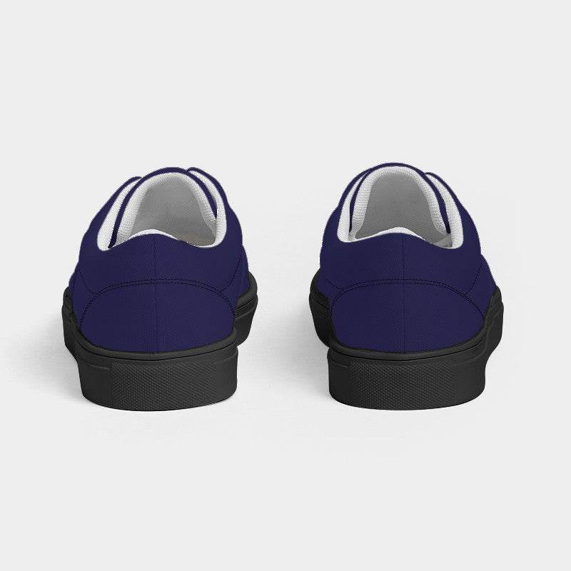 Dark Muted Indigo Men's Canvas Sneakers (PUI2-MU-DA) - Back