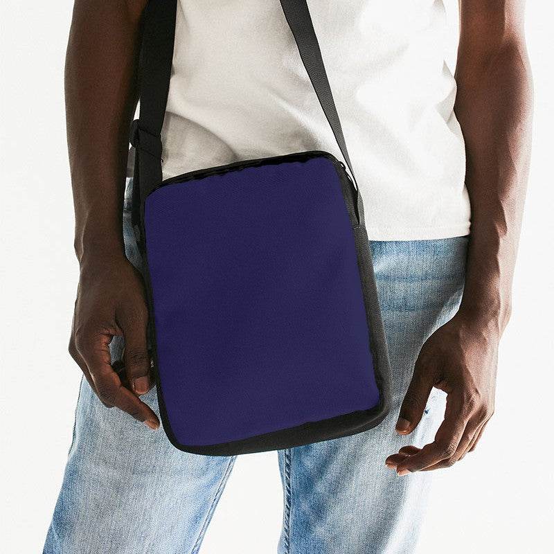 Dark Muted Indigo Messenger Pouch (PUI2-MU-DA) - Man Front CloseUp