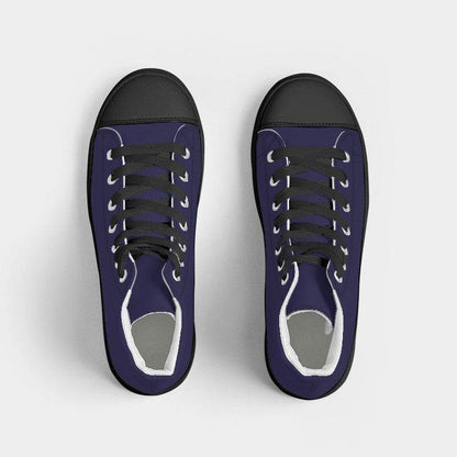 Dark Muted Indigo Women's High-Top Canvas Sneakers (PUI2-MU-DA) - Top