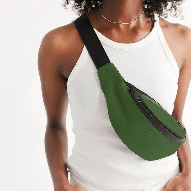 Dark Muted Lime Belt Bag (GL2-MU-DA) - Woman Front CloseUp