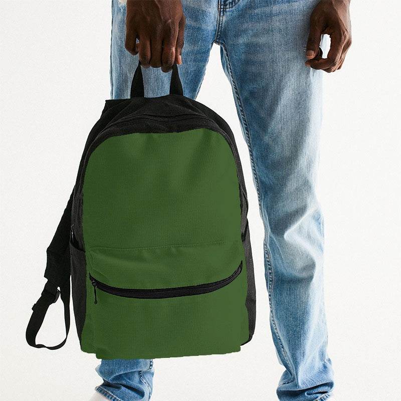 Dark Muted Lime Canvas Backpack (GL2-MU-DA) - Man Holding