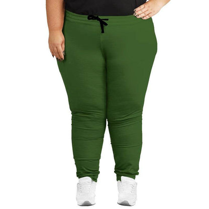 Dark Muted Lime Joggers PLUS (GL2-MU-DA) - Woman Front PLUS