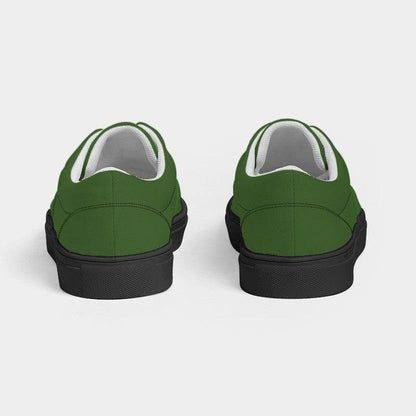 Dark Muted Lime Men's Canvas Sneakers (GL2-MU-DA) - Back