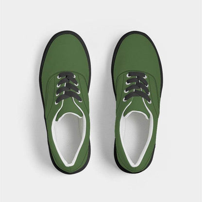 Dark Muted Lime Men's Canvas Sneakers (GL2-MU-DA) - Top