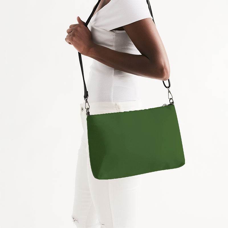 Dark Muted Lime Zip Pouch (GL2-MU-DA) - Side CloseUp