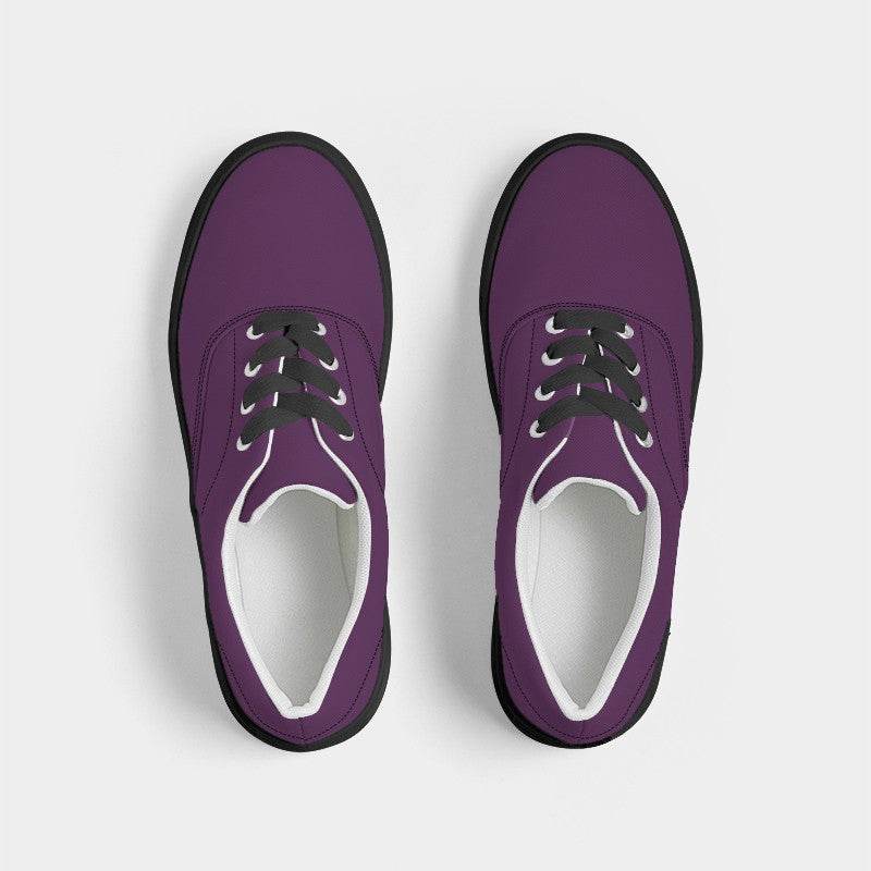 Dark Muted Magenta Men's Canvas Sneakers (M-MU-DA) - Top