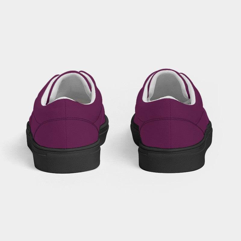 Dark Muted Magenta Men's Canvas Sneakers (PIM2-MU-DA) - Back