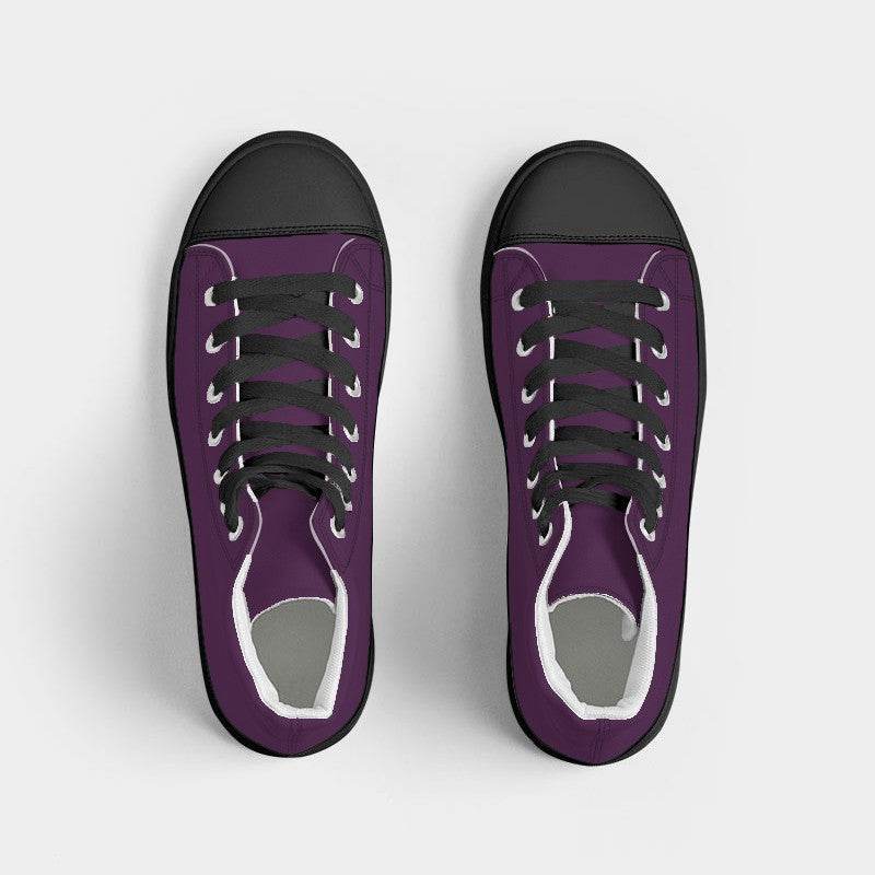 Dark Muted Magenta Men's High-Top Canvas Sneakers (M-MU-DA) - Top
