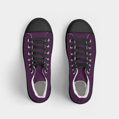 Dark Muted Magenta Men's High-Top Canvas Sneakers (M-MU-DA) - Top