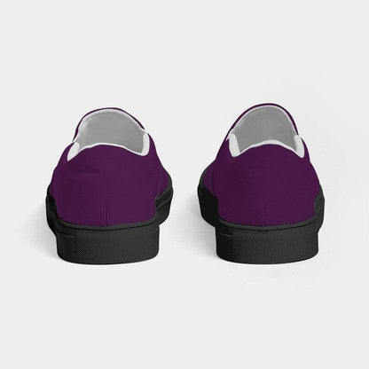 Dark Muted Magenta Men's Slip-On Canvas Sneakers (M-MU-DA) - Back