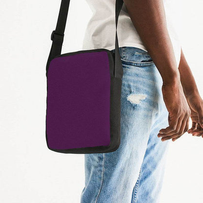 Dark Muted Magenta Messenger Pouch (M-MU-DA) - Man Side CloseUp