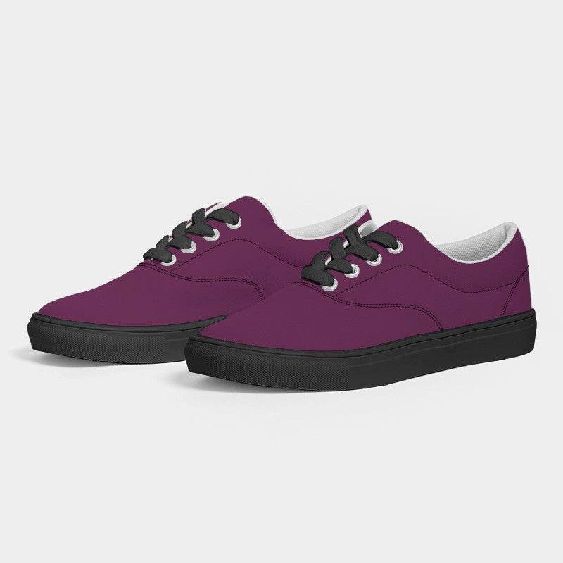 Dark Muted Magenta Women's Canvas Sneakers (PIM2-MU-DA) - Side 3