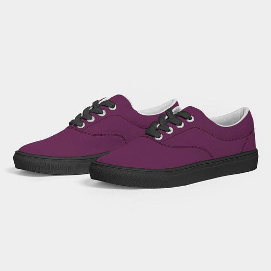 Dark Muted Magenta Women's Canvas Sneakers (PIM2-MU-DA) - Side 3