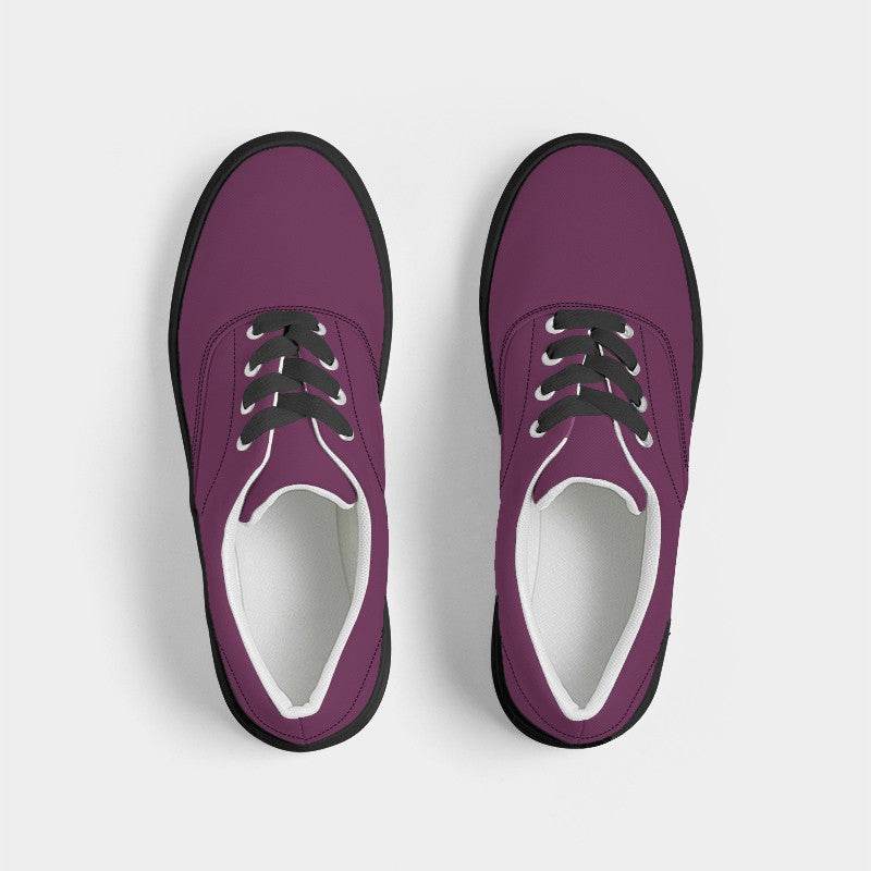Dark Muted Magenta Women's Canvas Sneakers (PIM2-MU-DA) - Top