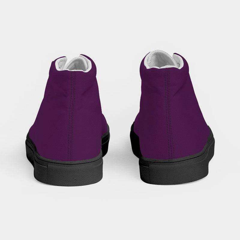 Dark Muted Magenta Women's High-Top Canvas Sneakers (M-MU-DA) - Back