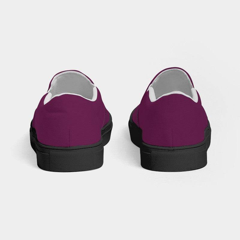 Dark Muted Magenta Women's Slip-On Canvas Sneakers (PIM2-MU-DA) - Back