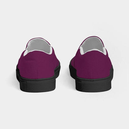 Dark Muted Magenta Women's Slip-On Canvas Sneakers (PIM2-MU-DA) - Back