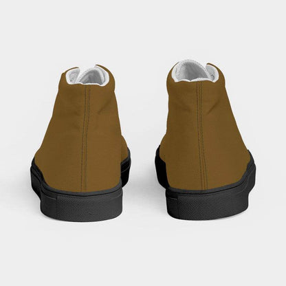 Dark Muted Orange Women's High-Top Canvas Sneakers (YO2-MU-DA) - Back
