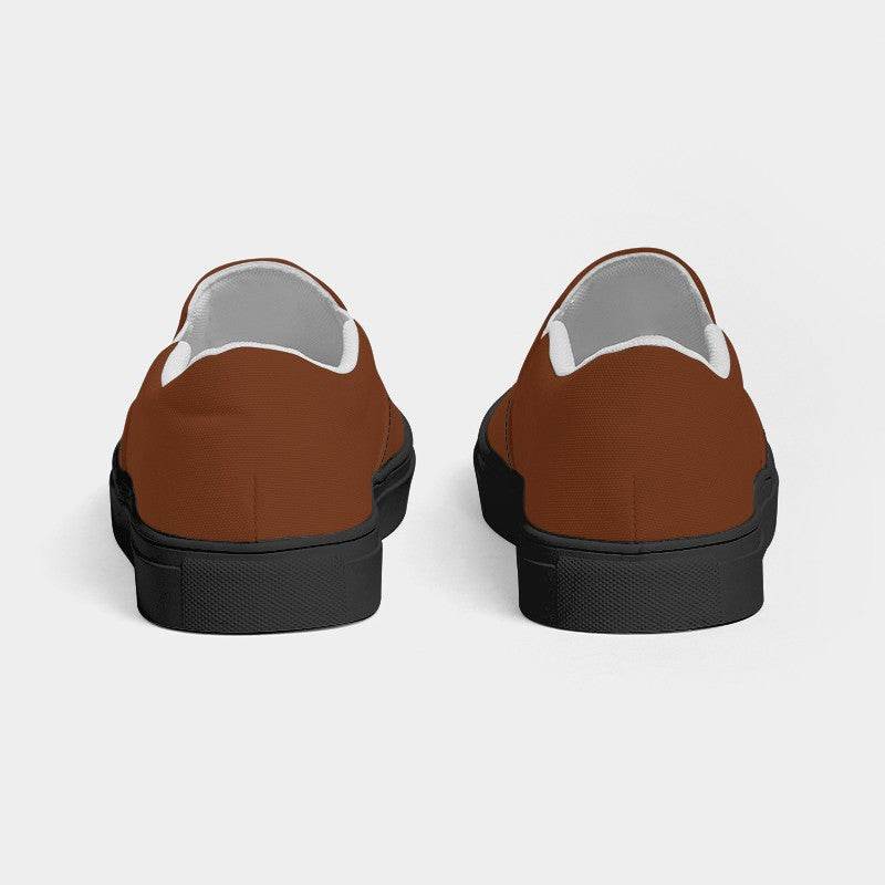 Dark Muted Orange Women's Slip-On Canvas Sneakers (OR2-MU-DA) - Back