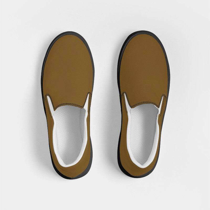 Dark Muted Orange Women's Slip-On Canvas Sneakers (YO2-MU-DA) - Top