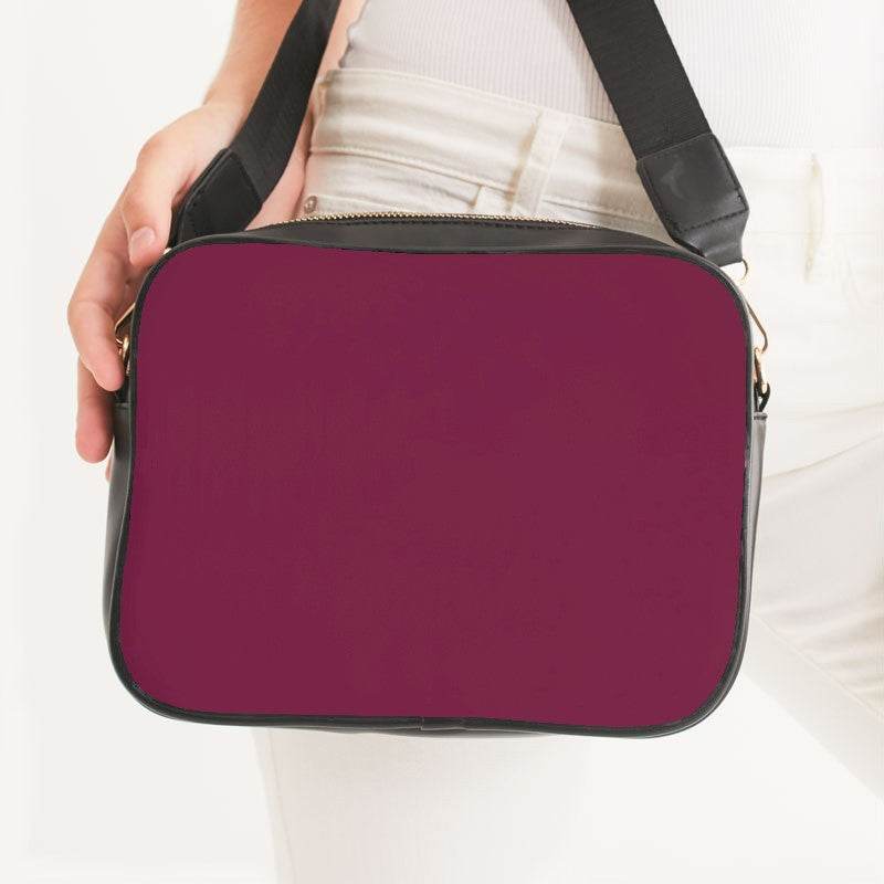 Dark Muted Pink Crossbody Bag (PI-MU-DA) - Woman Front CloseUp