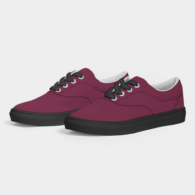 Dark Muted Pink Men's Canvas Sneakers (PI-MU-DA) - Side 3