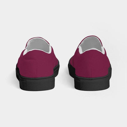 Dark Muted Pink Men's Slip-On Canvas Sneakers (PI-MU-DA) - Back