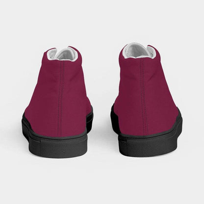 Dark Muted Pink Women's High-Top Canvas Sneakers (PI-MU-DA) - Back