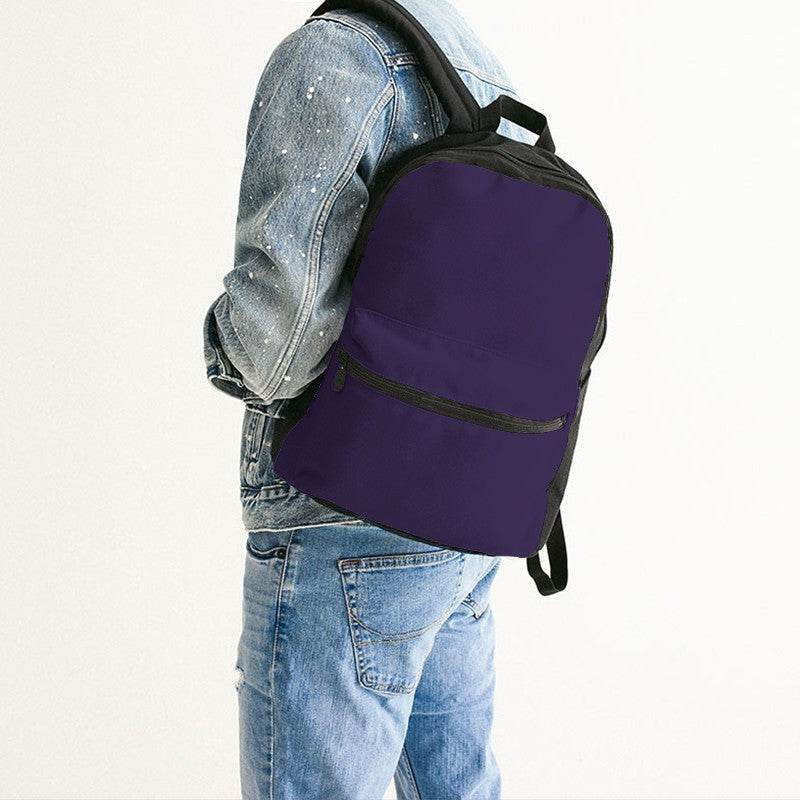 Dark Muted Purple Canvas Backpack (PU-MU-DA) - Man Back CloseUp