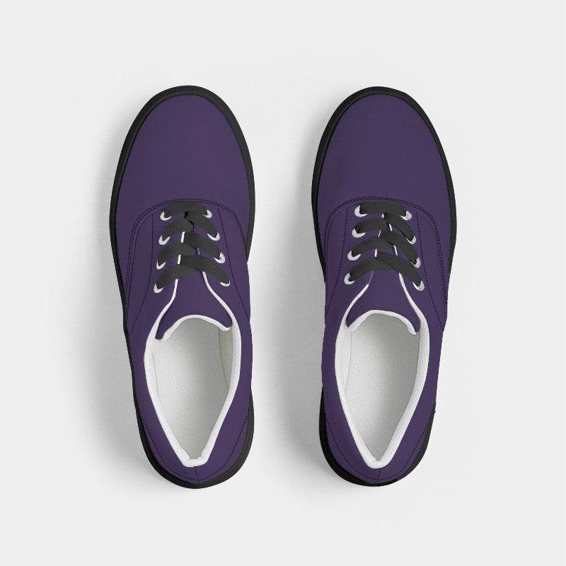 Dark Muted Purple Men's Canvas Sneakers (PU-MU-DA) - Top