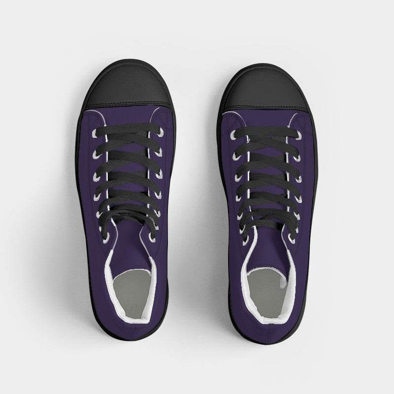 Dark Muted Purple Men's High-Top Canvas Sneakers (PU-MU-DA) - Top