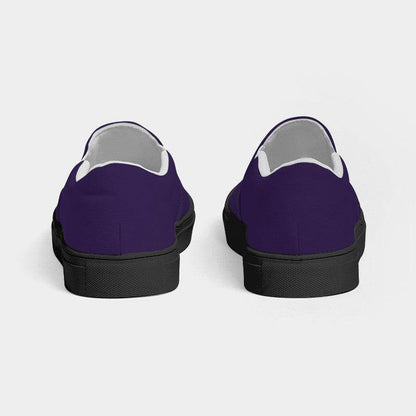 Dark Muted Purple Women's Slip-On Canvas Sneakers (PU-MU-DA) - Back