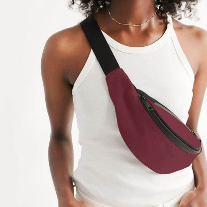 Dark Muted Red Belt Bag (RPI2-MU-DA) - Woman Front CloseUp