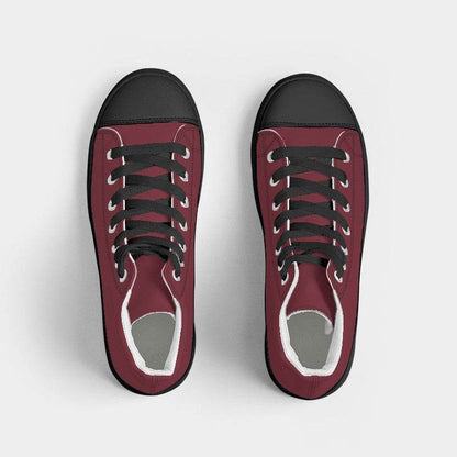 Dark Muted Red Men's High-Top Canvas Sneakers (RPI2-MU-DA) - Top