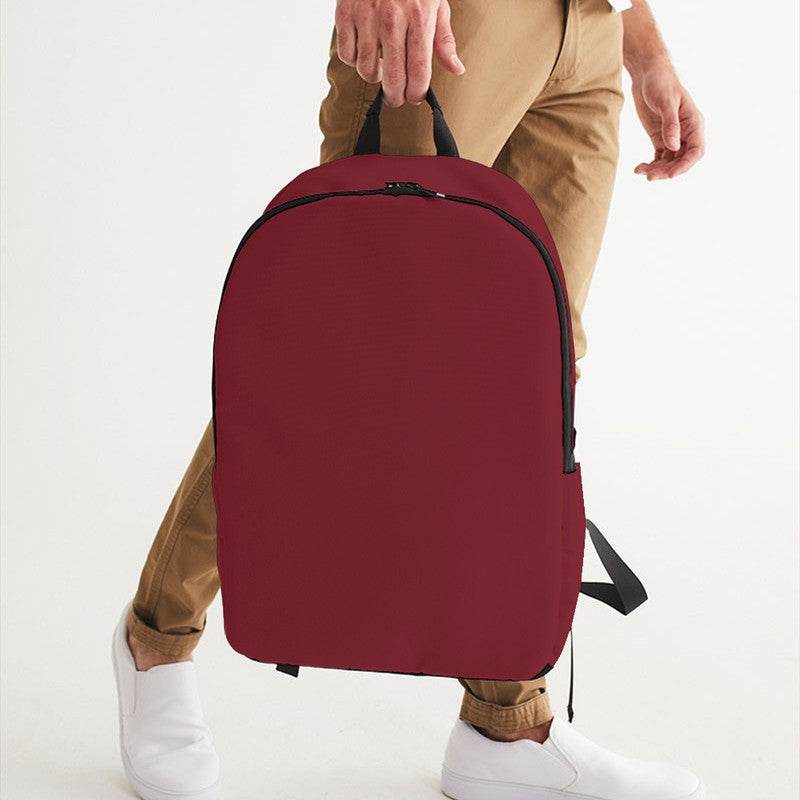 Dark Muted Red Waterproof Backpack (RPI2-MU-DA) - Man Holding CloseUp