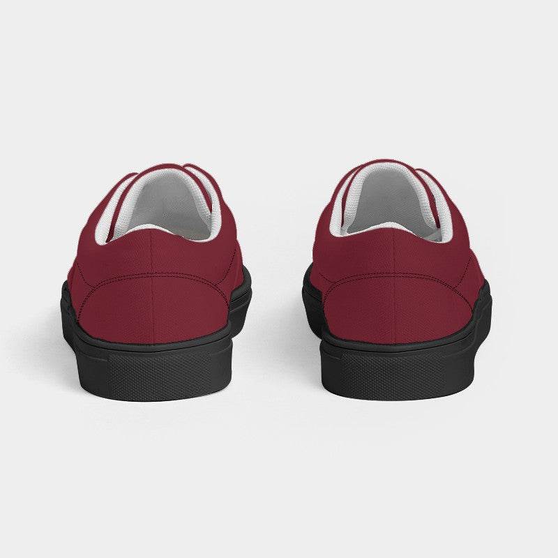 Dark Muted Red Women's Canvas Sneakers (RPI2-MU-DA) - Back