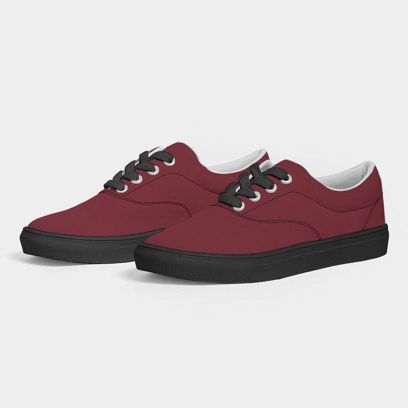Dark Muted Red Women's Canvas Sneakers (RPI2-MU-DA) - Side 3