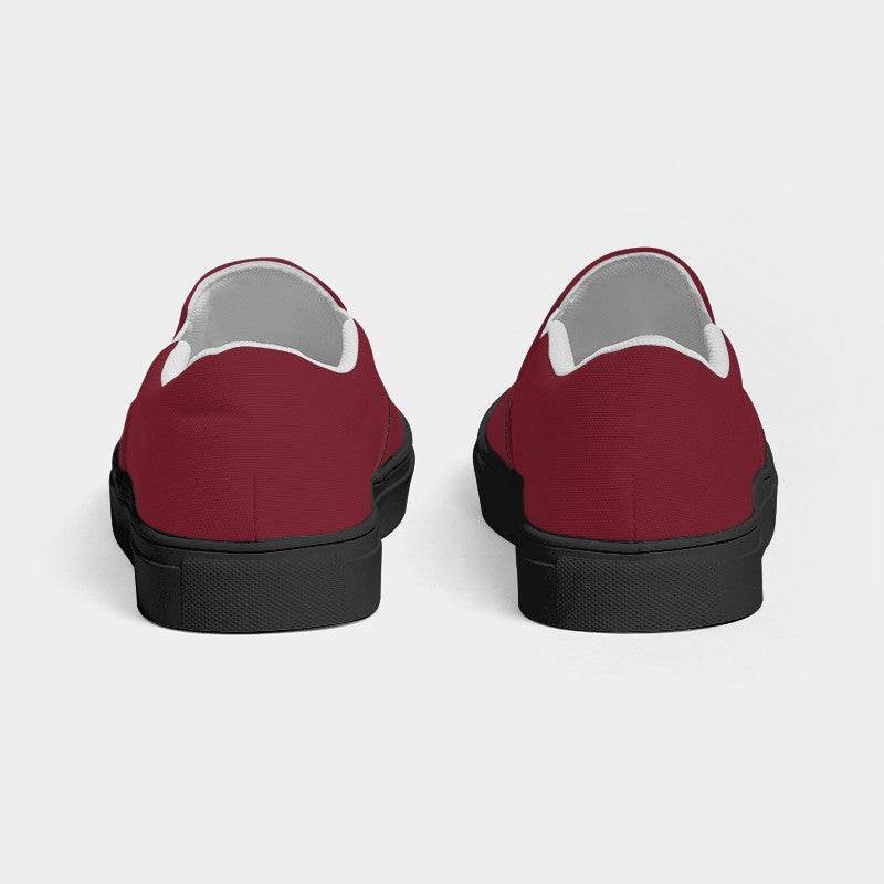 Dark Muted Red Women's Slip-On Canvas Sneakers (RPI2-MU-DA) - Back